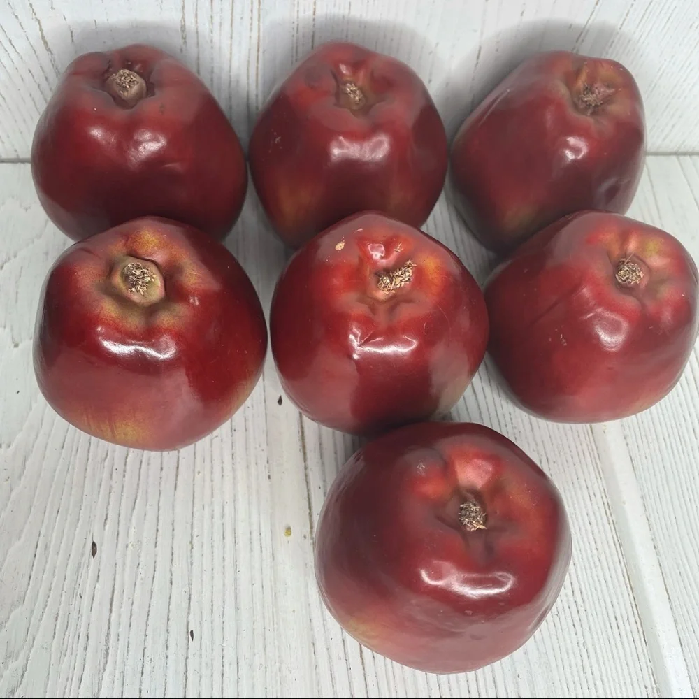 Realistic Faux Artificial Red Delicious Apples Set of 7